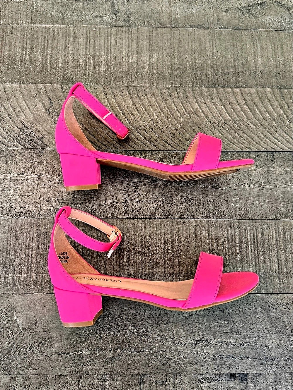 Girls Block Heel Sandals in Pink - Girls Size 3